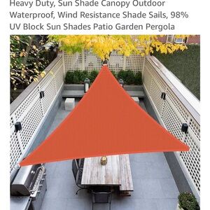 Burnt Orange red Sun Shade Canopy triangle 142” x 142” x 142” shade patio deck